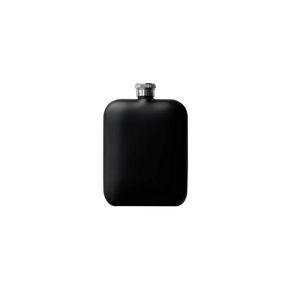 Black Round Corner 6oz Stainless Steel Flask With Funnel 3