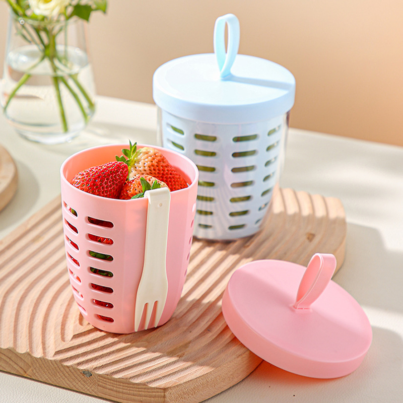 Customized double-layer draining fruit cup 5