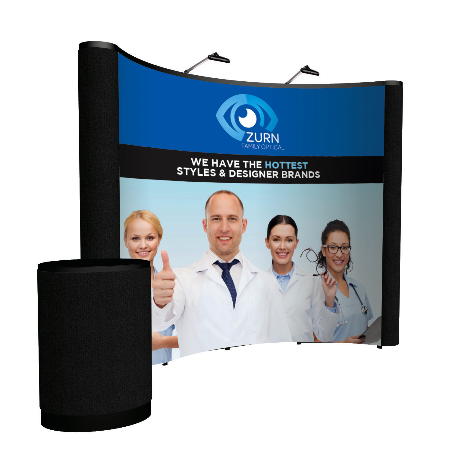 10' Curved ARISE Floor Display Kit (Mural with Fabric Ends) 1