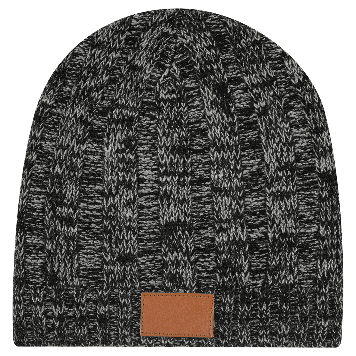 Knit Beanie With Leather Tag 5