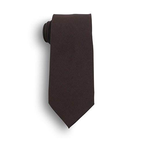 18" Poplin Brown Polyester Clip-On Tie 1