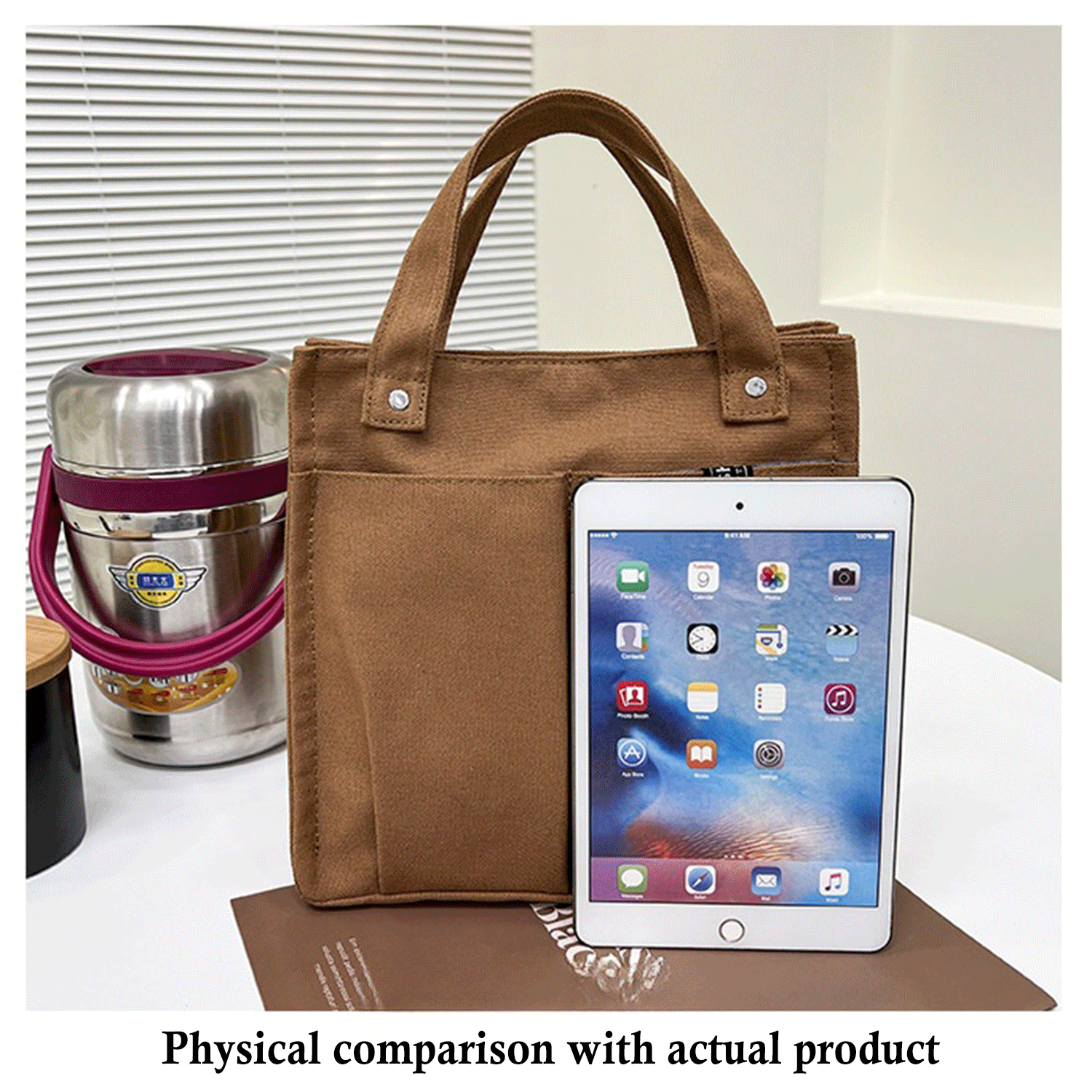Multiple Pockets large shopping shoulder Canvas Tote Bag 2
