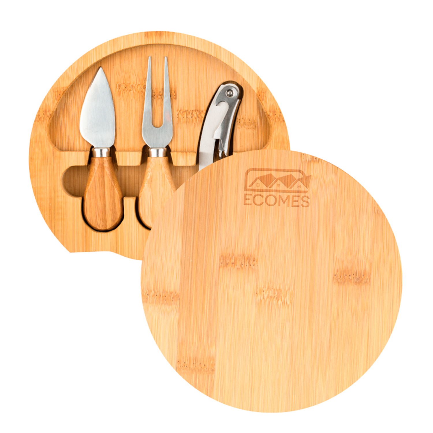 Gorgonzola Bamboo Cheese Board Set (Engraved Imprint), custom kitchen gadget with logo imprint 2