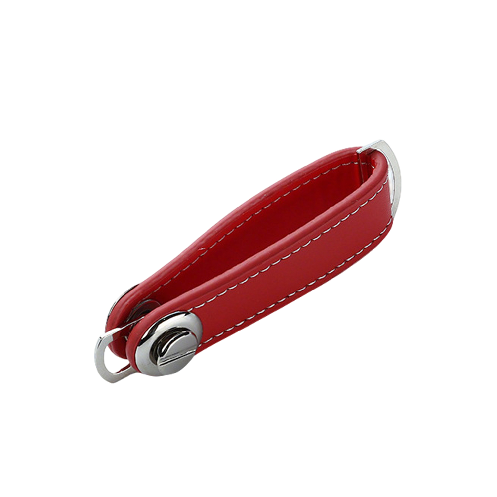 Leather And Metal Key Ring With Polished Detail 3