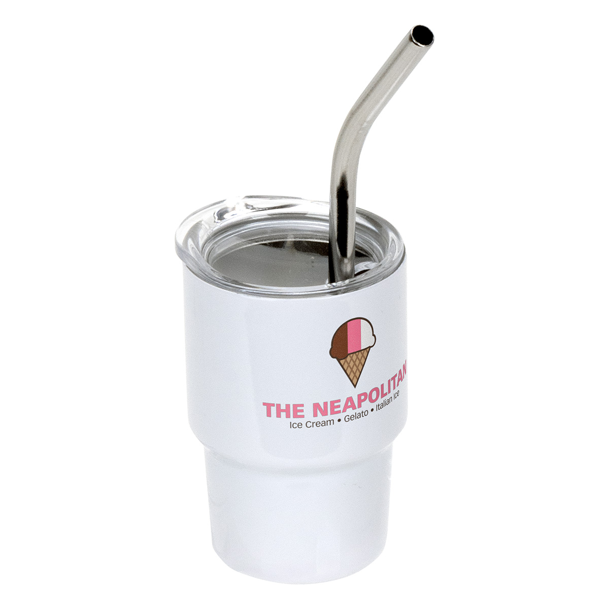 Mini Belmont 3 oz Double-Wall Stainless Steel Tumbler with Straw 18