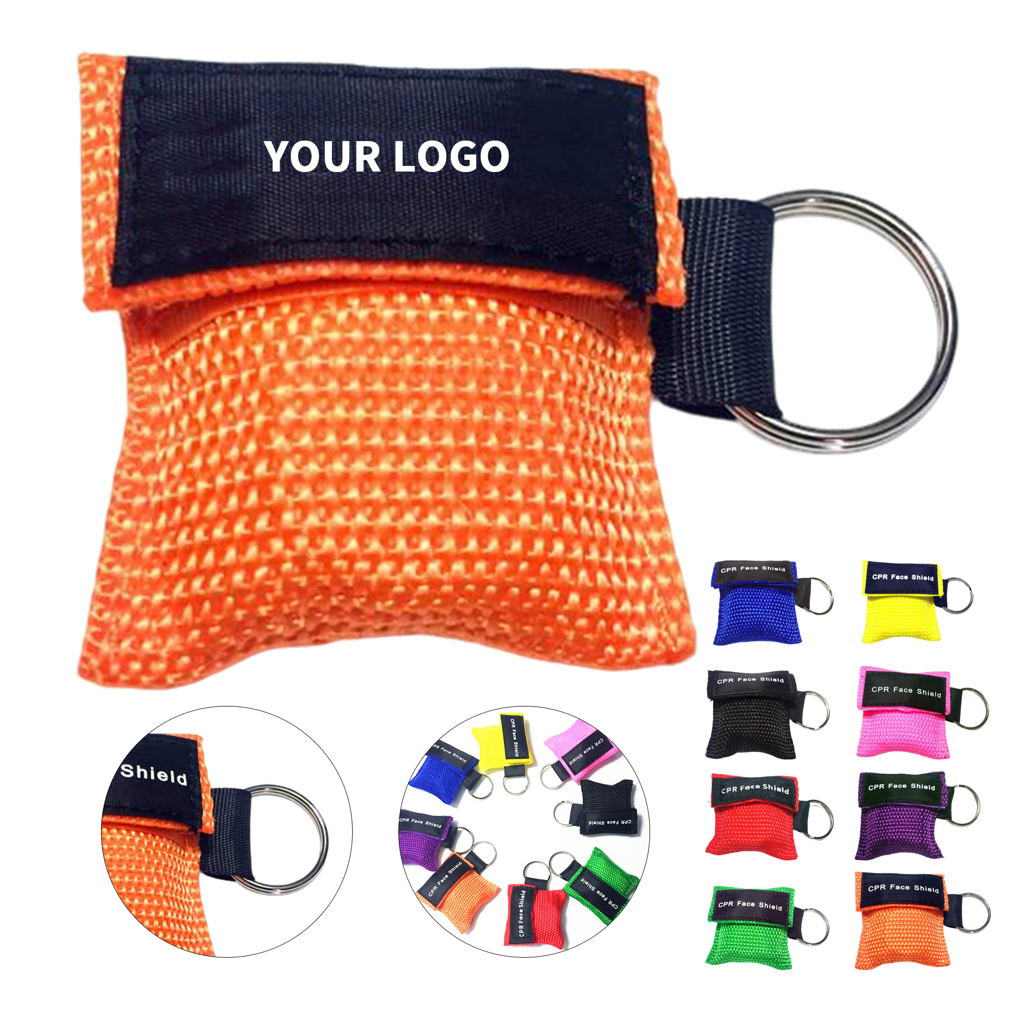 CPR Face Shield Mask With One Way Valve And Keychain Attachment 4