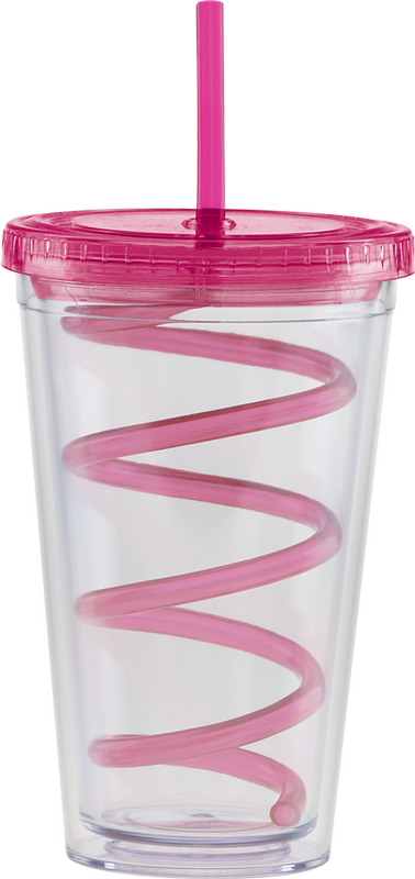 Carnival Cups Colored Curly Straw, Color Lid 25