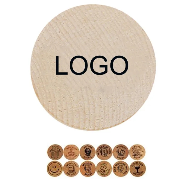 Wooden Advertising Nickel 2