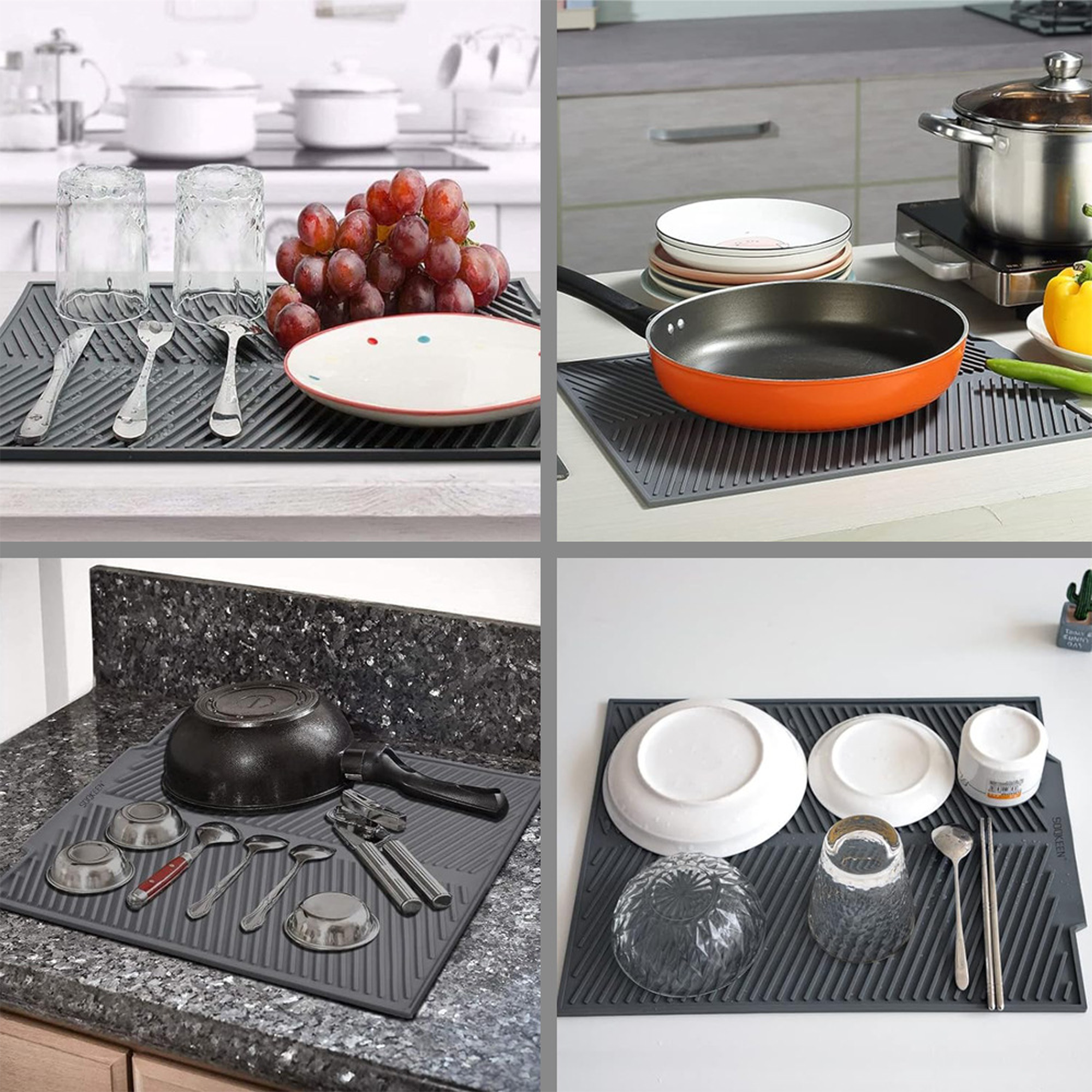 Ribbed Silicone Drainage Placemat 2