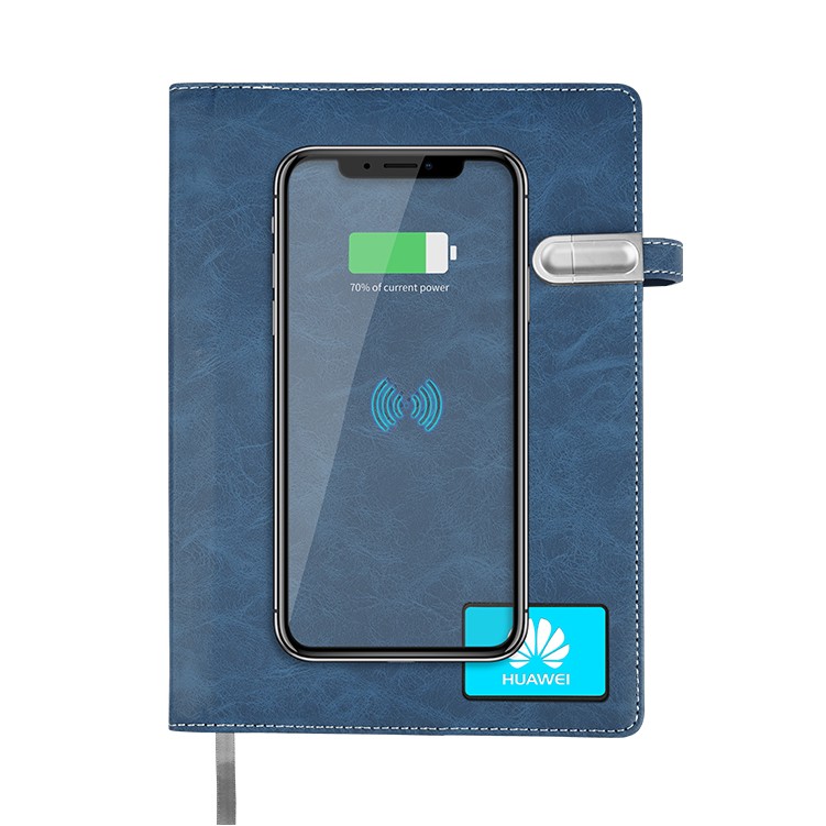 Wireless Charger Hardcover Notebook With 8000Nah Power Bank And Magnetic Buckle 16Gb Usb Flash Drive 3