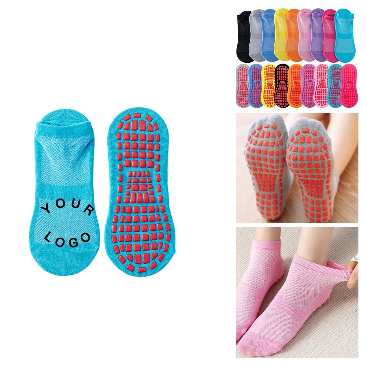 Cotton Soft Anti Slip Exercise Socks 3