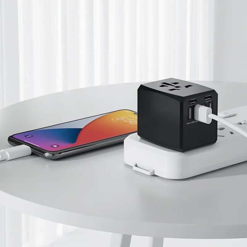 All in One Universal Travel Adapter Plug with Custom Logo 4