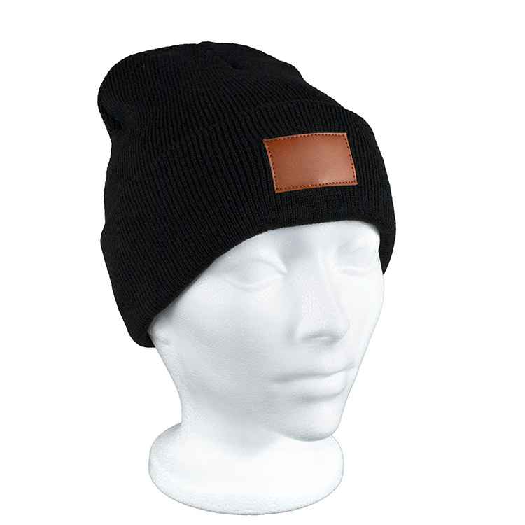 "TIBURON" Fashion and Performance Knit Cuffed Beanie with Patch 2
