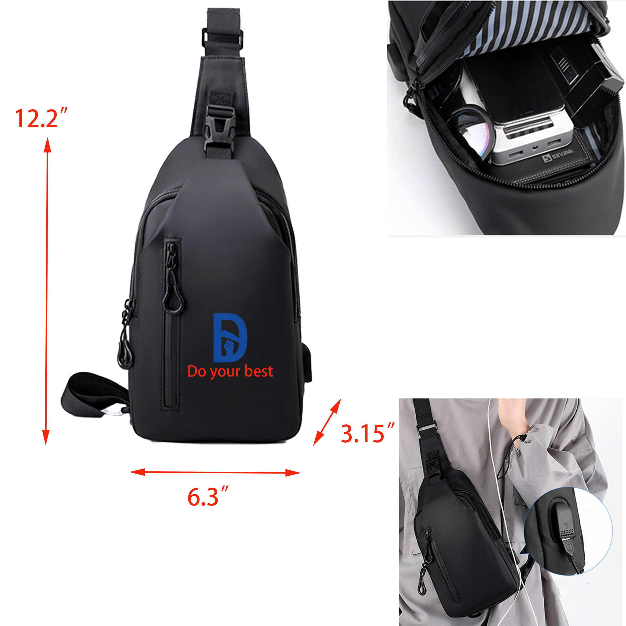 MOQ 50 Protable Hiking Chest Bag 2
