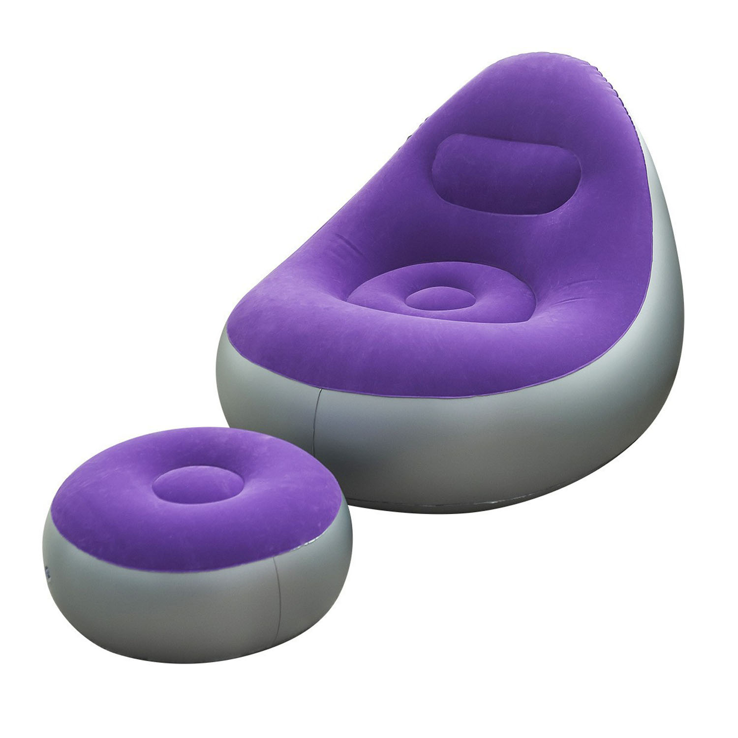 Foldable Inflatable Flocked PVC Sofa 9