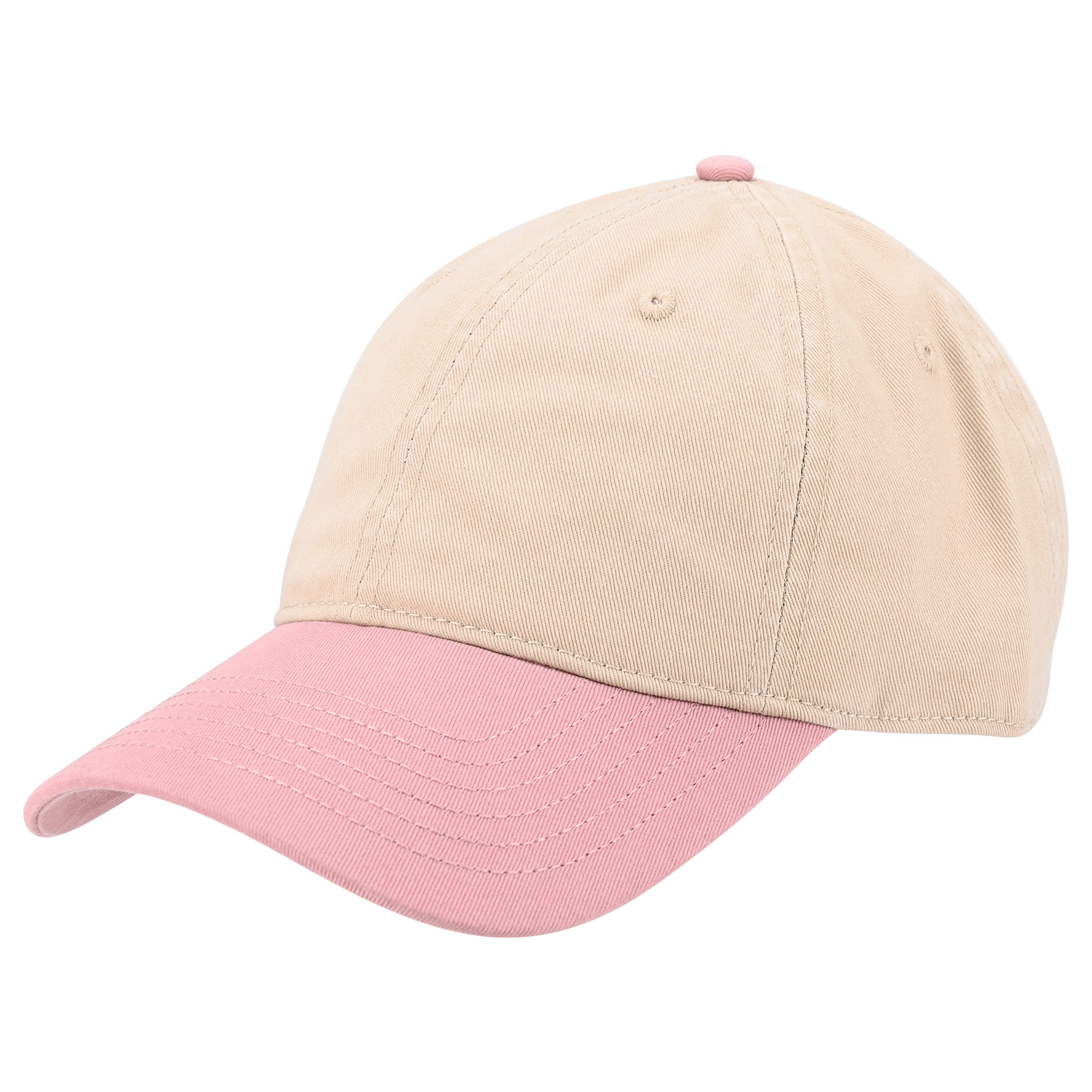 6-Panel Twill Cotton Two Tone Curved Brim Baseball Cap 8