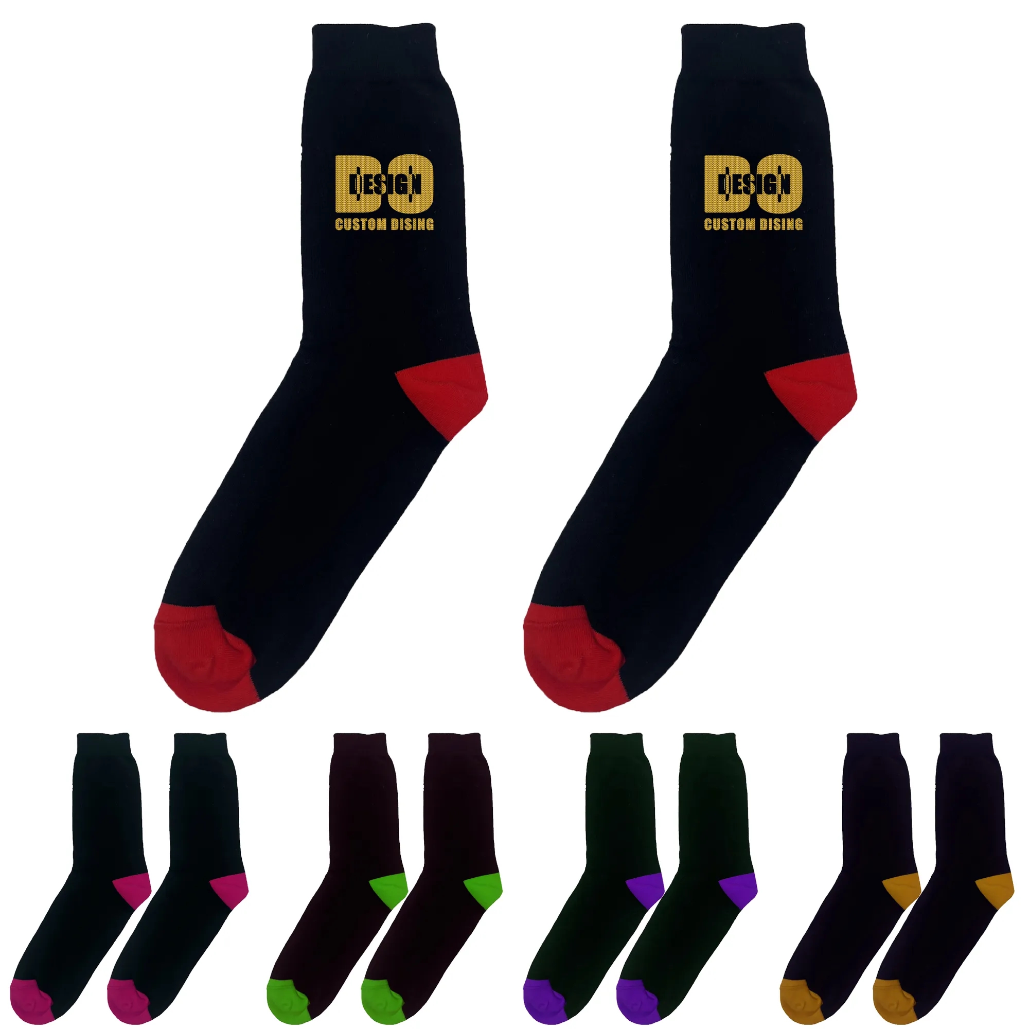 Knit Cotton Dress Socks With All Over Design 3