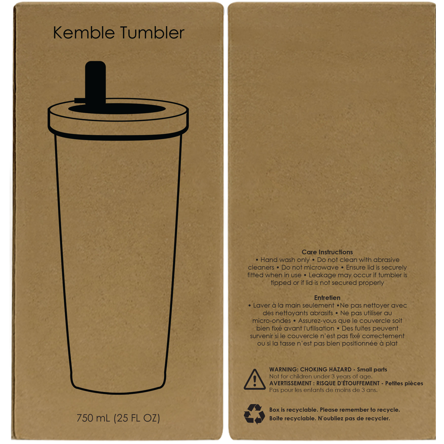 Kemble Stainless Steel Straw Tumbler 750 Ml. (25 Fl. Oz.) 1
