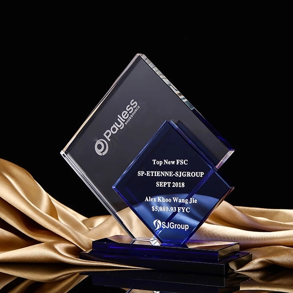 Blue accented crystal awards 3