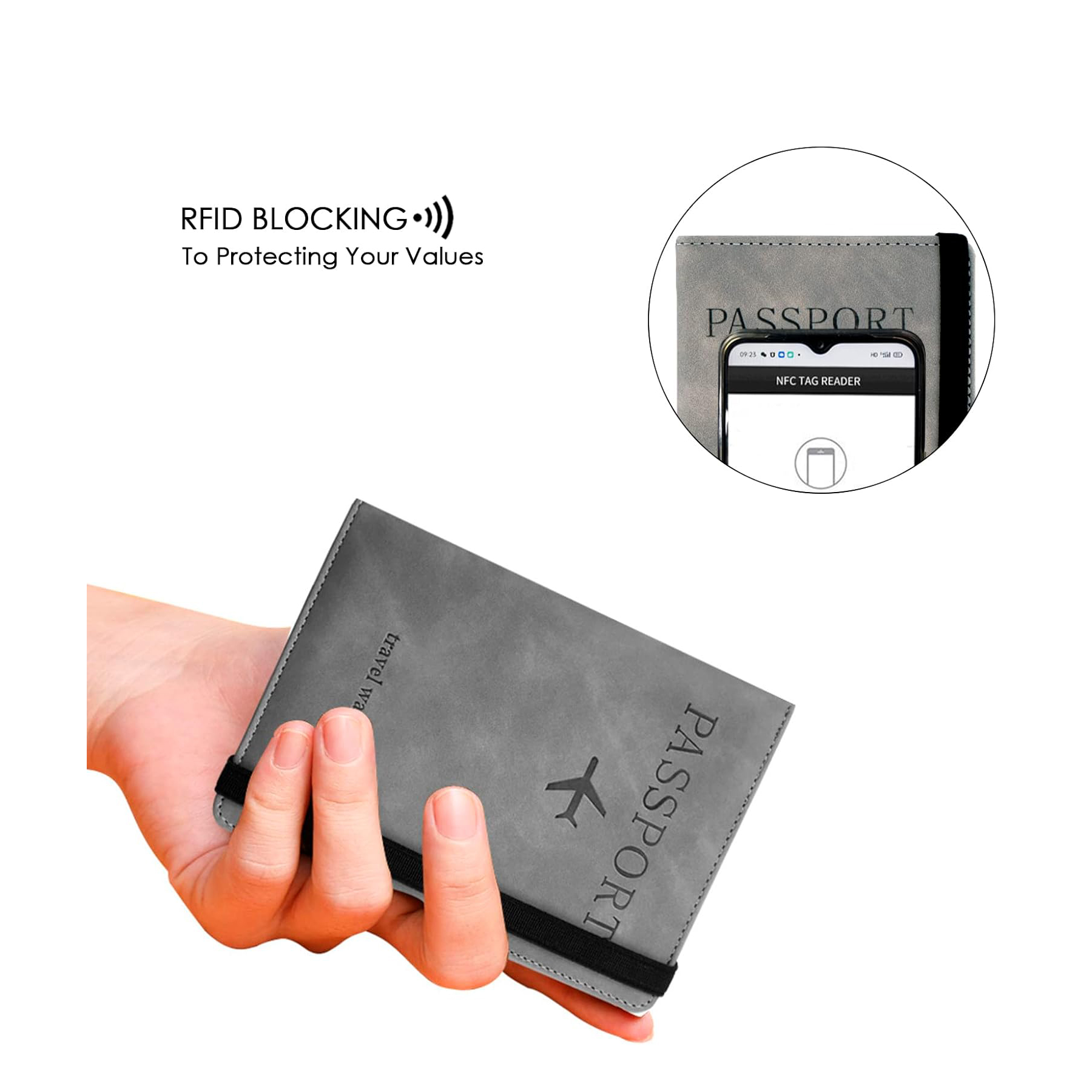 RFID Blocking Passport Holder and Luggage Tag Set 7