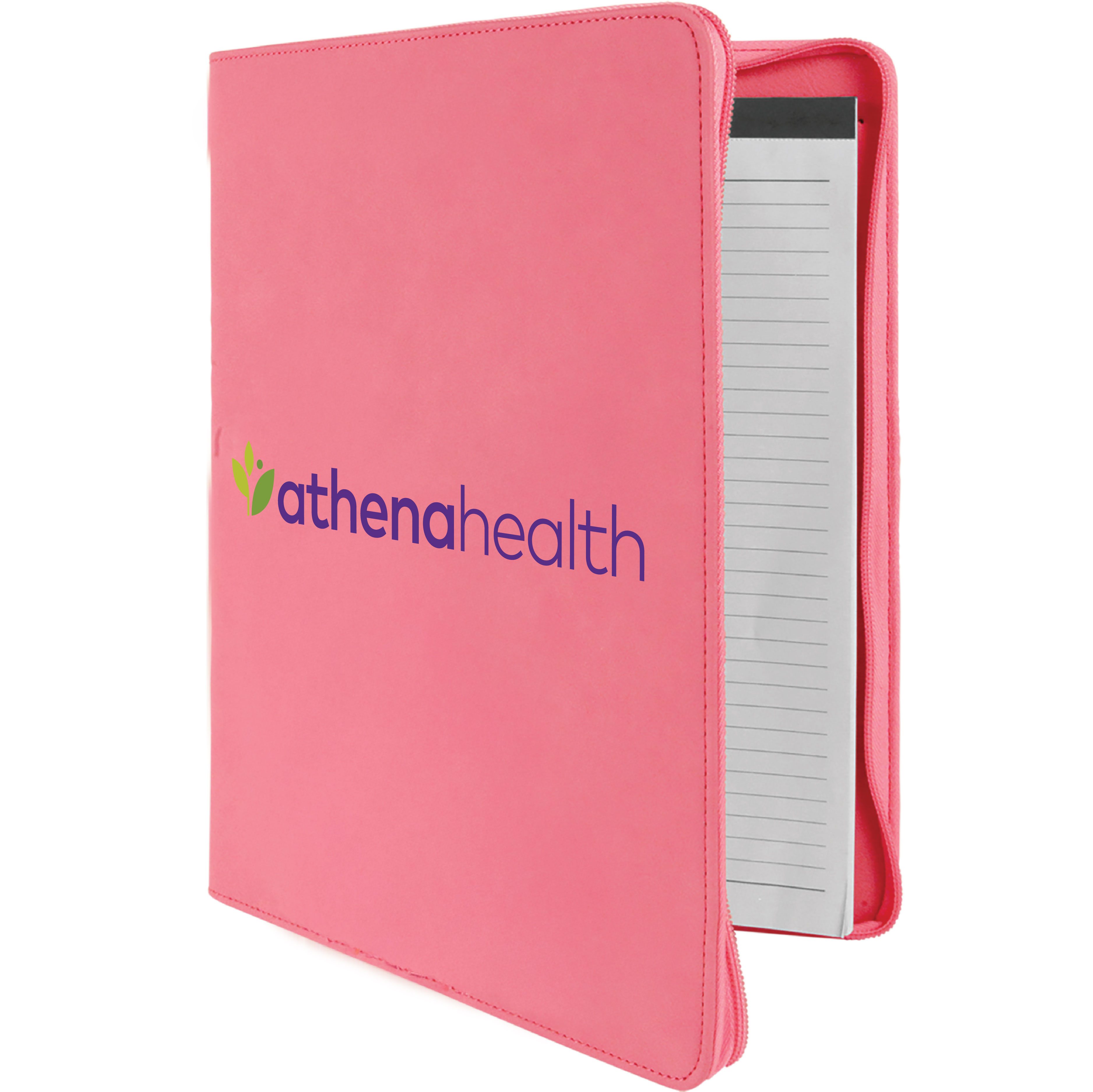 9" x 12" Leatherette Pink Portfolio with Zipper