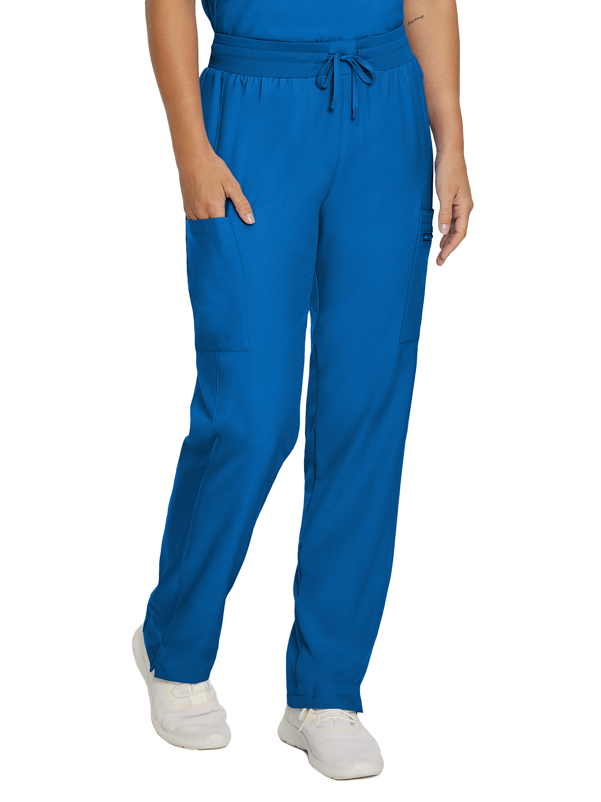 Landau - Forward - Women's Seven-Pocket Mid-Rise Rib-Knit Elastic Waist Cargo Pant 5