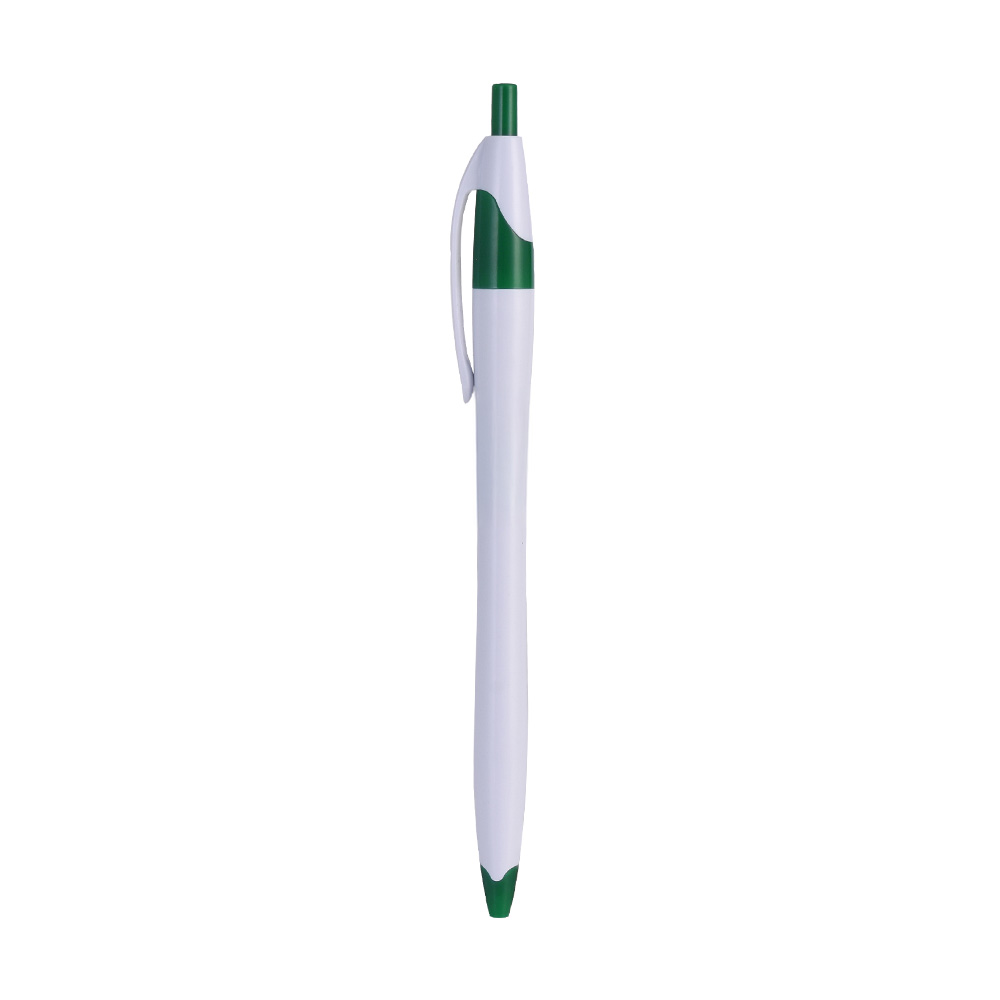 White Retractable Pen with Colored Trim 1