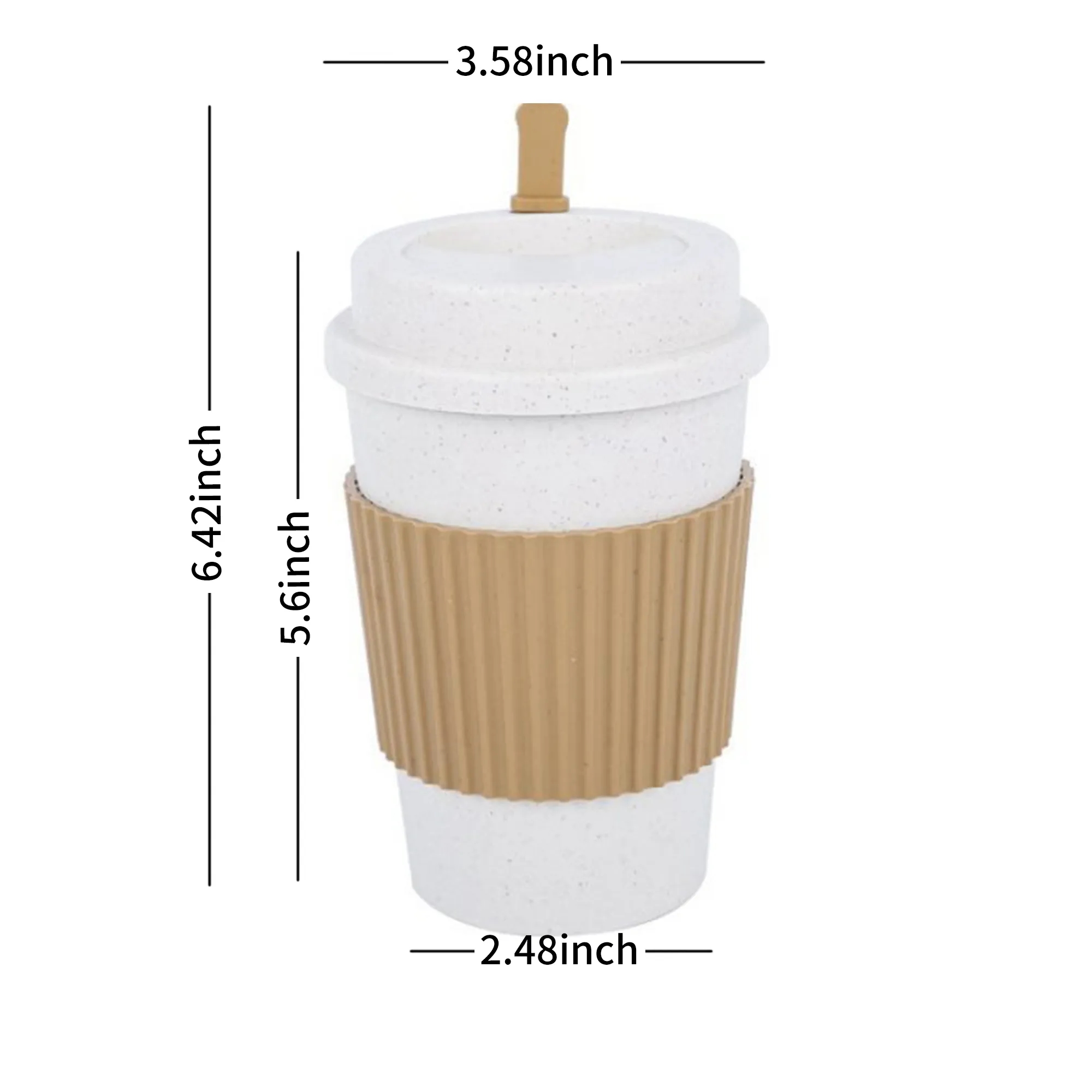 Reusable Wheat Straw Coffee Cup 16oz 3