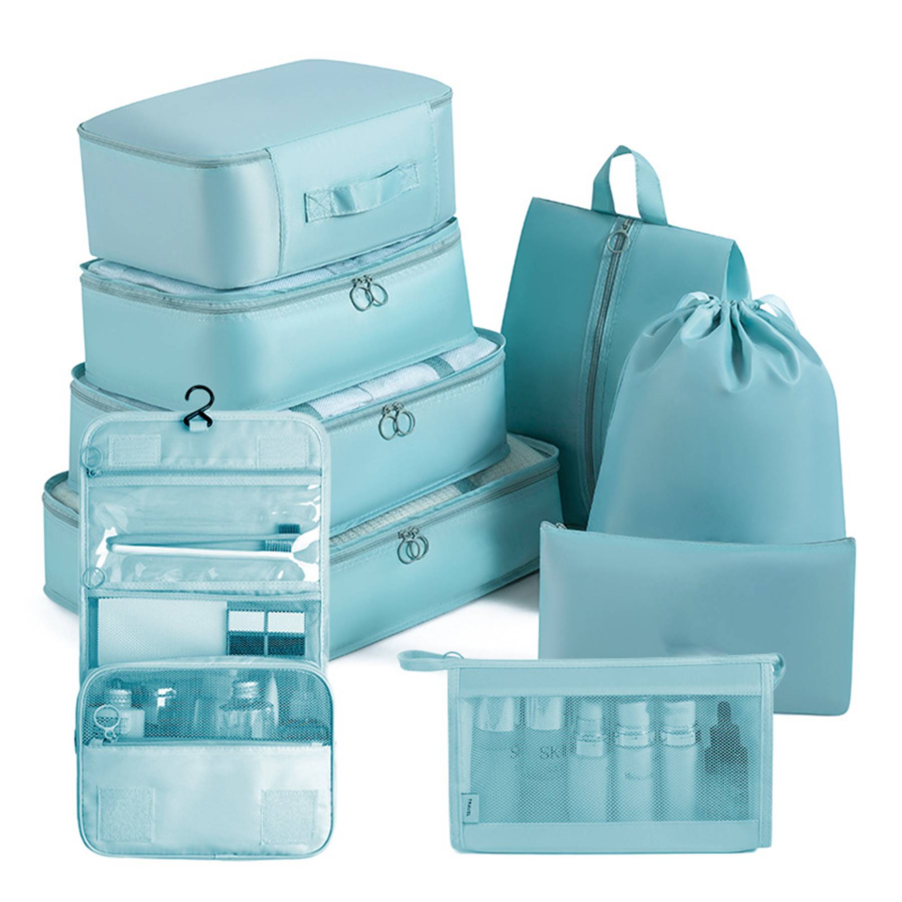 Packing Cubes - 9 PCS Travel Luggage Organizers Bag Set 8