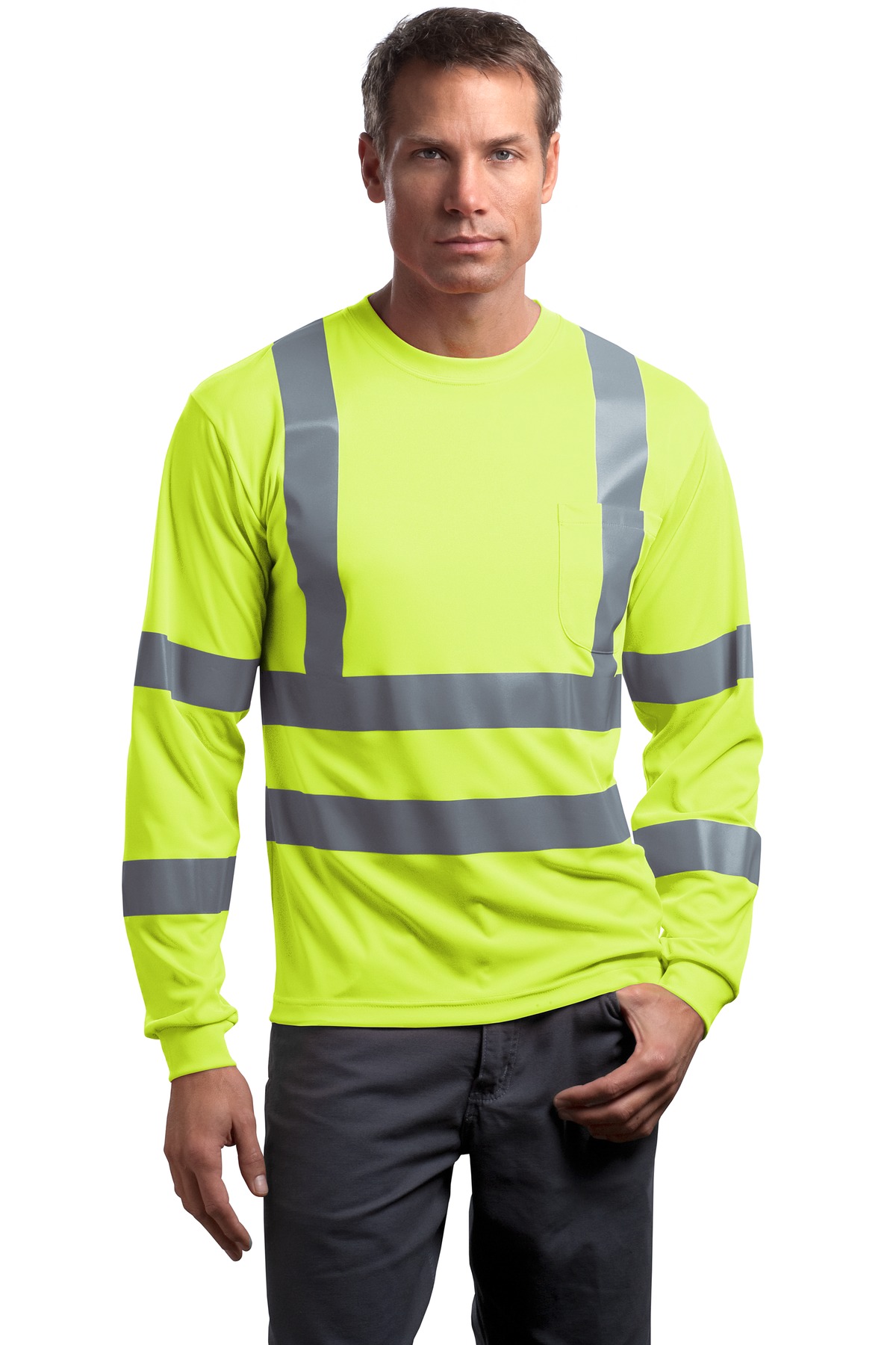 CornerStone - ANSI 107 Class 3 Long Sleeve Snag-Resistant Reflective T-Shirt. CS409 4