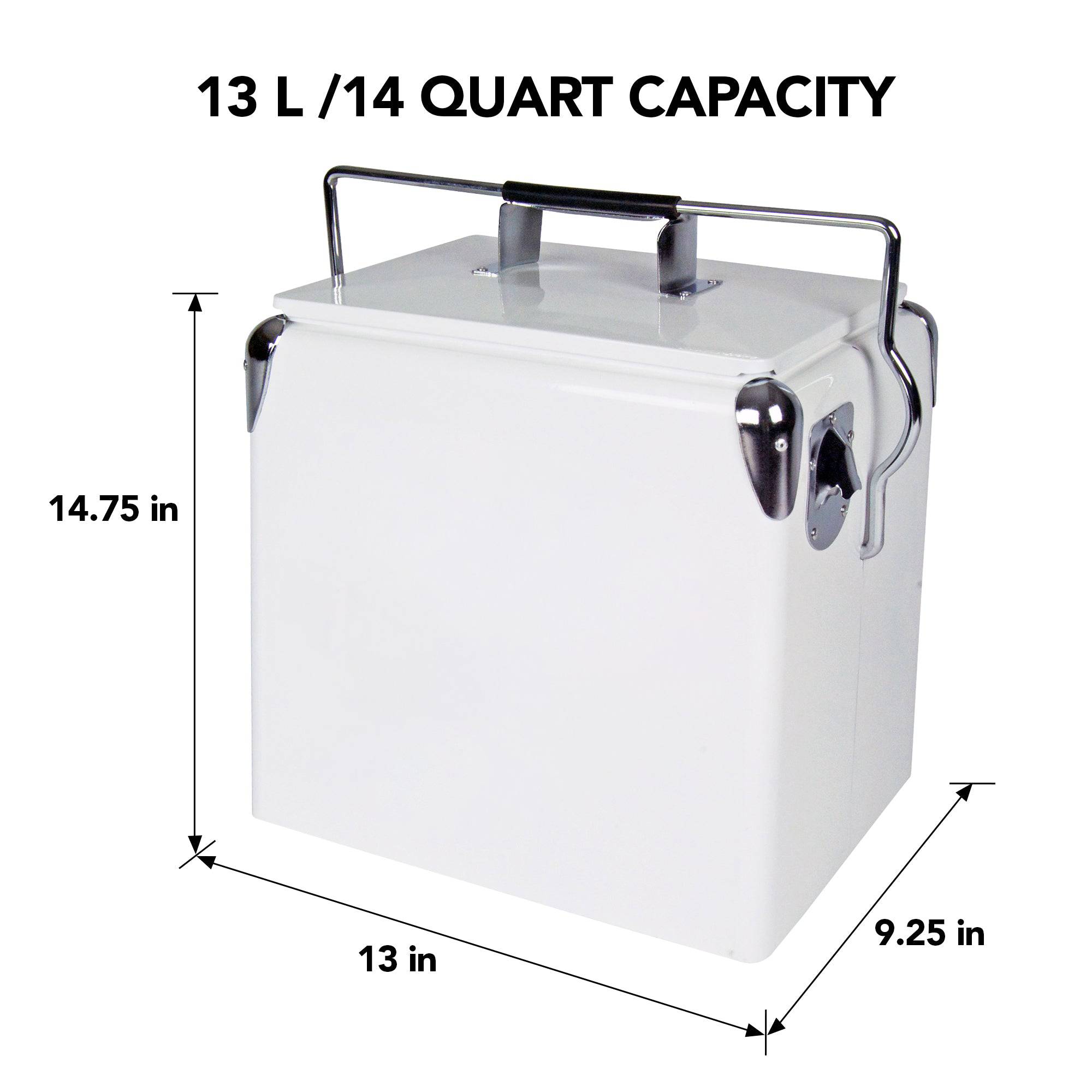 Light Retro Ice Chest Cooler with Bottle Opener 13L 4