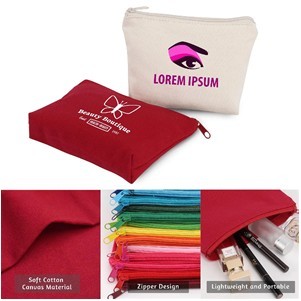 Canvas Makeup Cosmetic Travel Pouch ( 7" X 4.7" X 1.2" ) 2