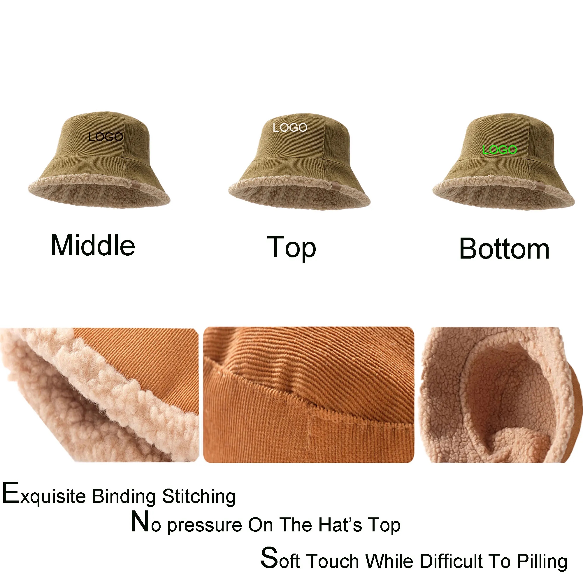 Spot Embroidered Cotton Bucket Hat 2