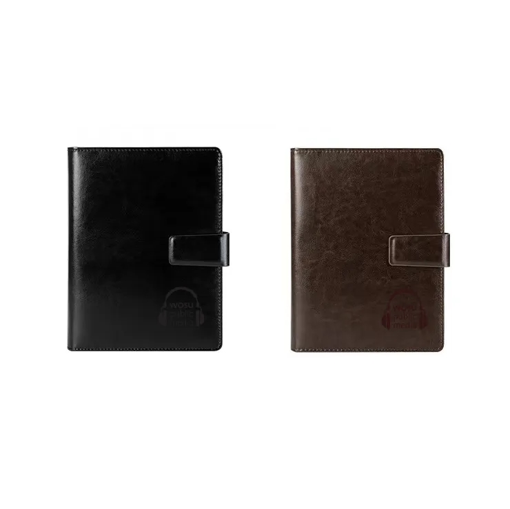 A5 Leather Padfolio Notebook with Magnetic Clip 3