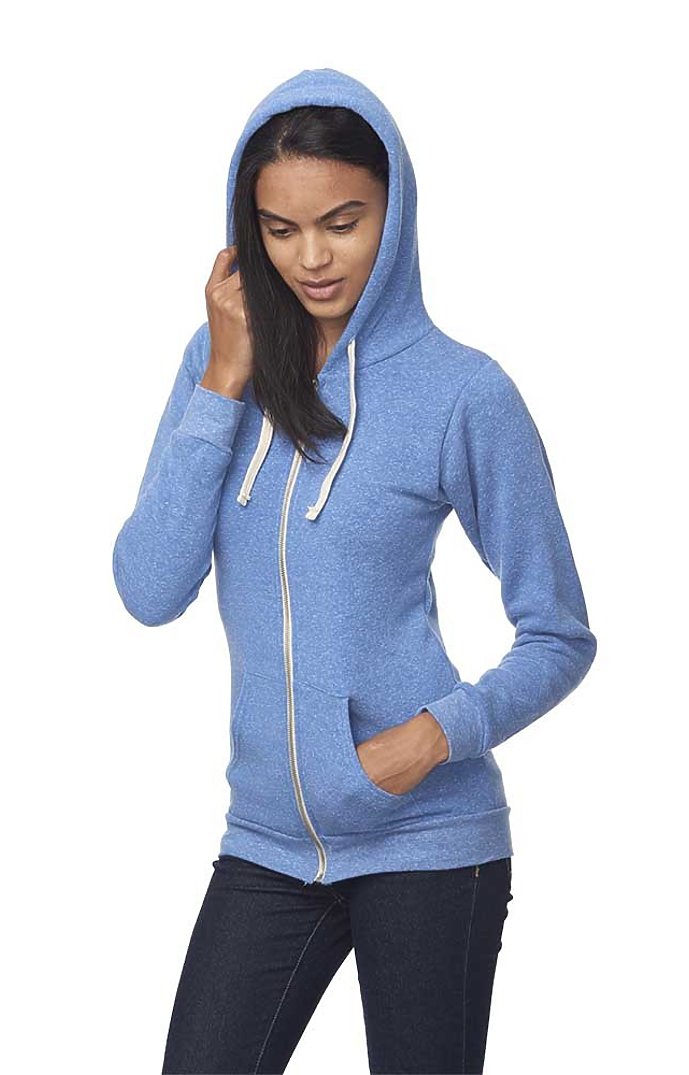 Unisex eco Triblend Fleece Full Zip Hoodie 8