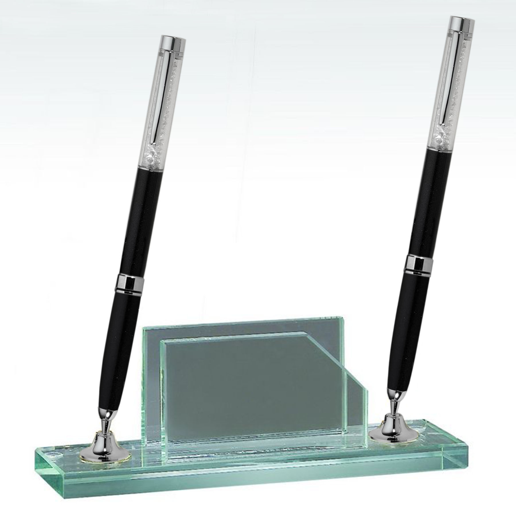 Desktop, Award-Pen Set w/ Business Card Holder -2 Black pens_D716GA 3
