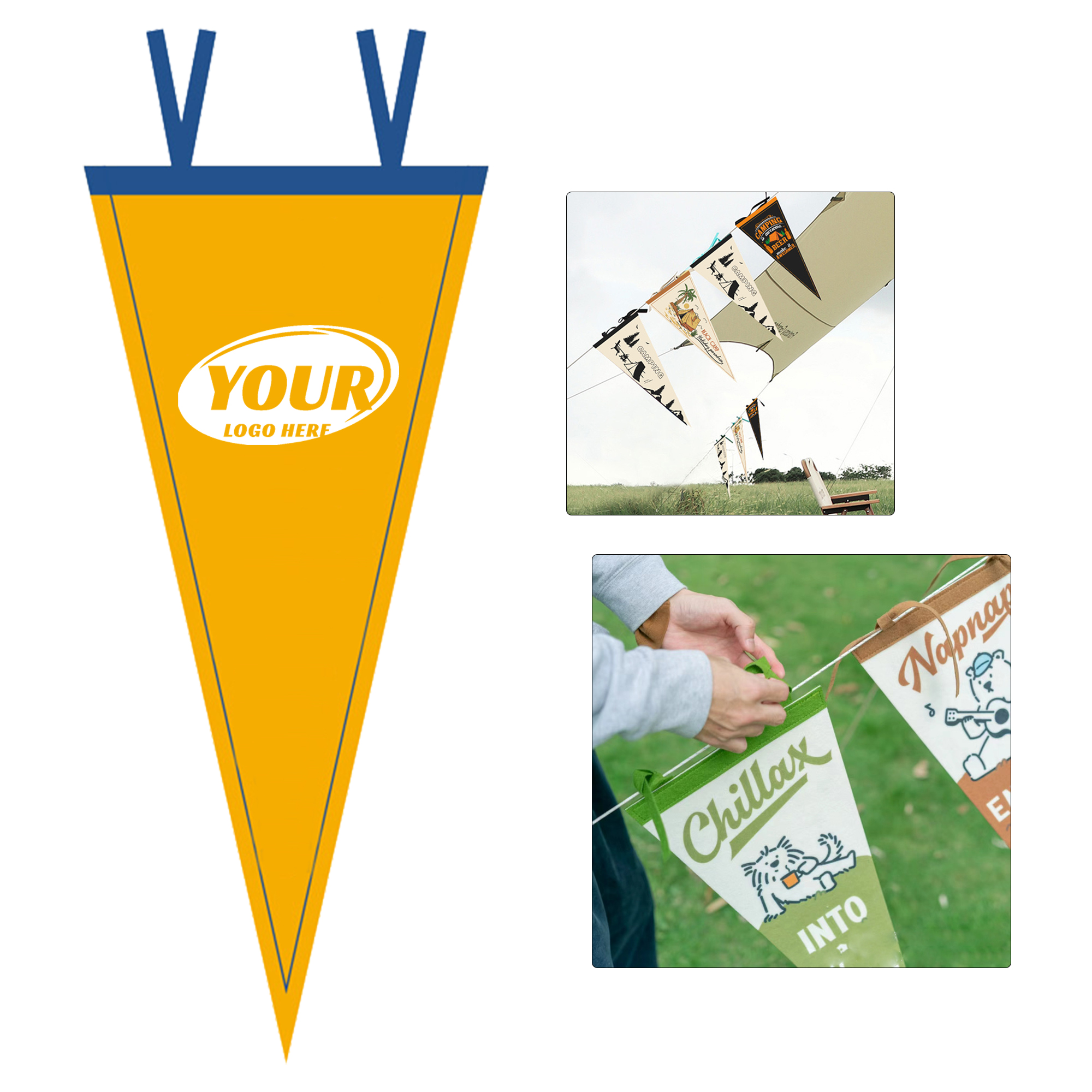 Custom Triangular Felt Banner Flag 2