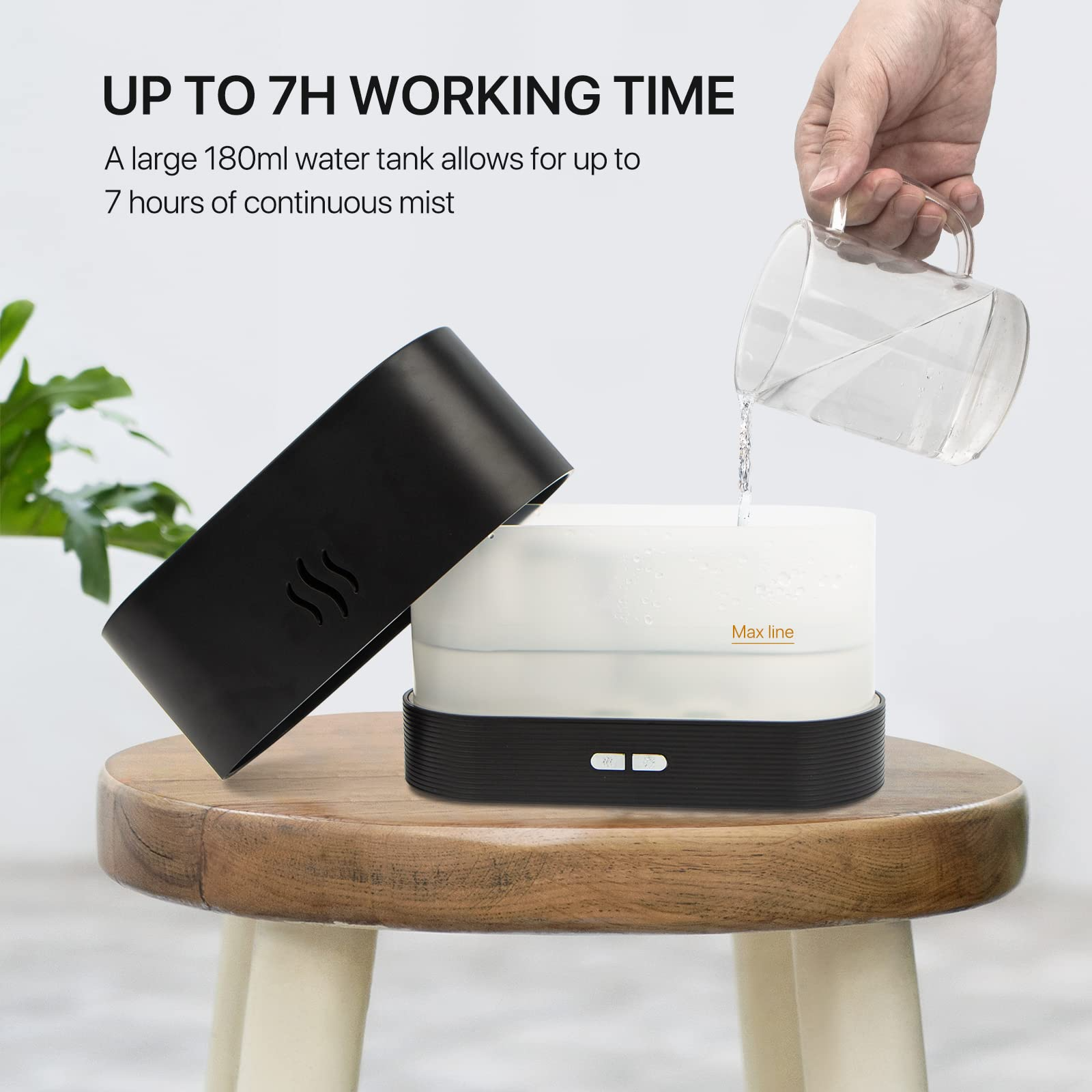180Ml Simulation Flame Upgrade Mist Air Humidifier 3