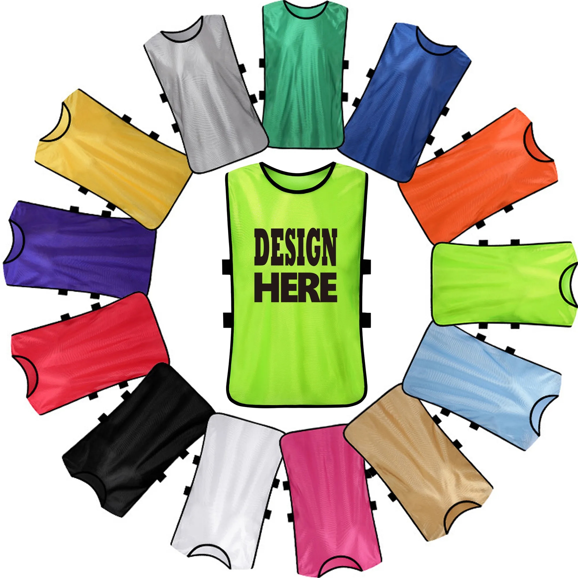 Soccer Scrimmage Vest Practice Training Waistcoat 12