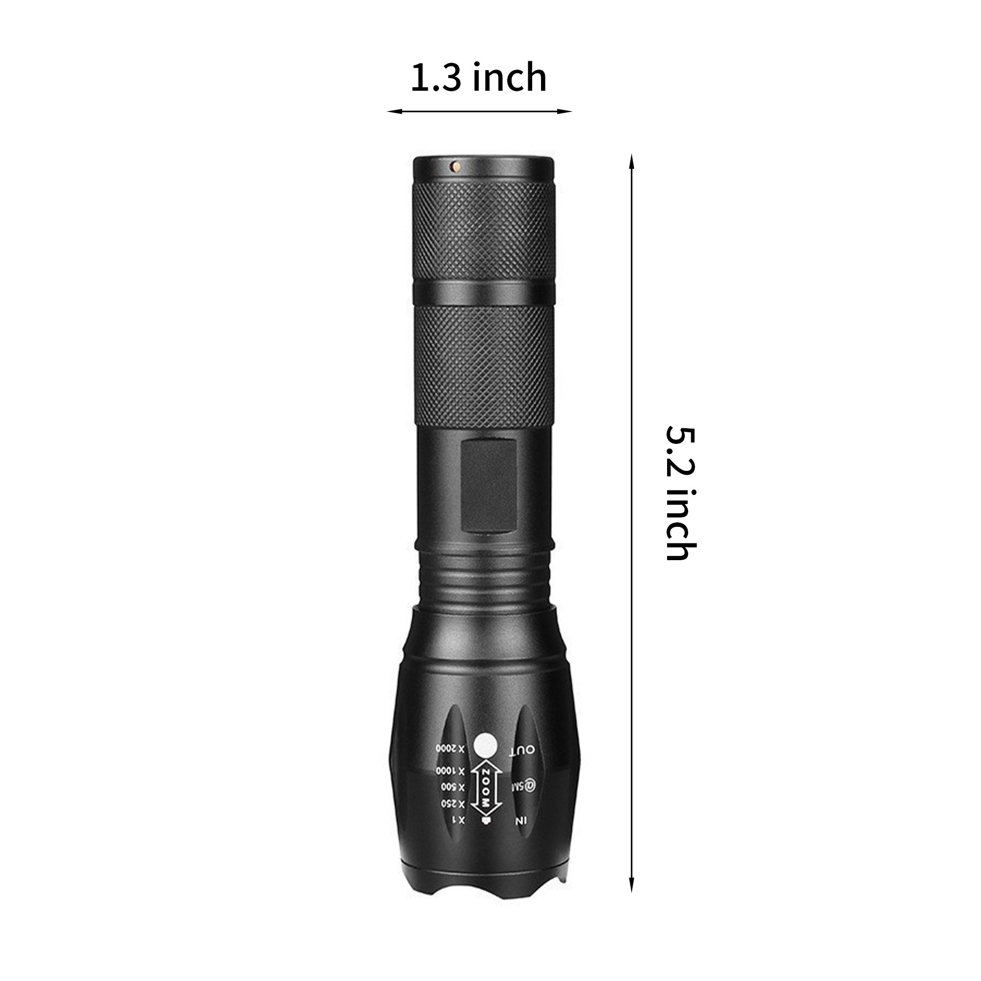 Aluminum Alloy Tactical LED Flashlight With Adjustable Zoom And Five Modes 3