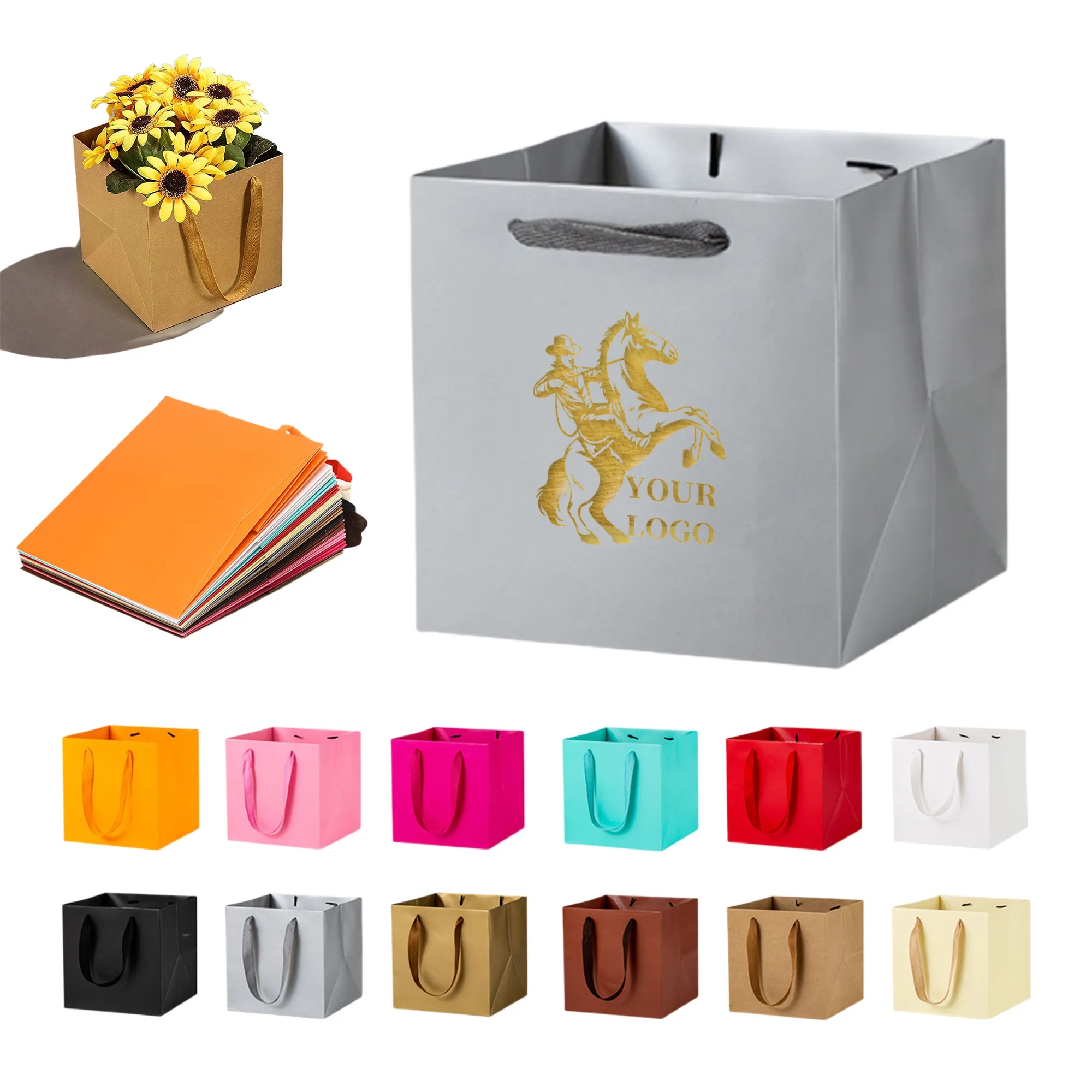 Ribbon Handles Kraft Paper Bag 2