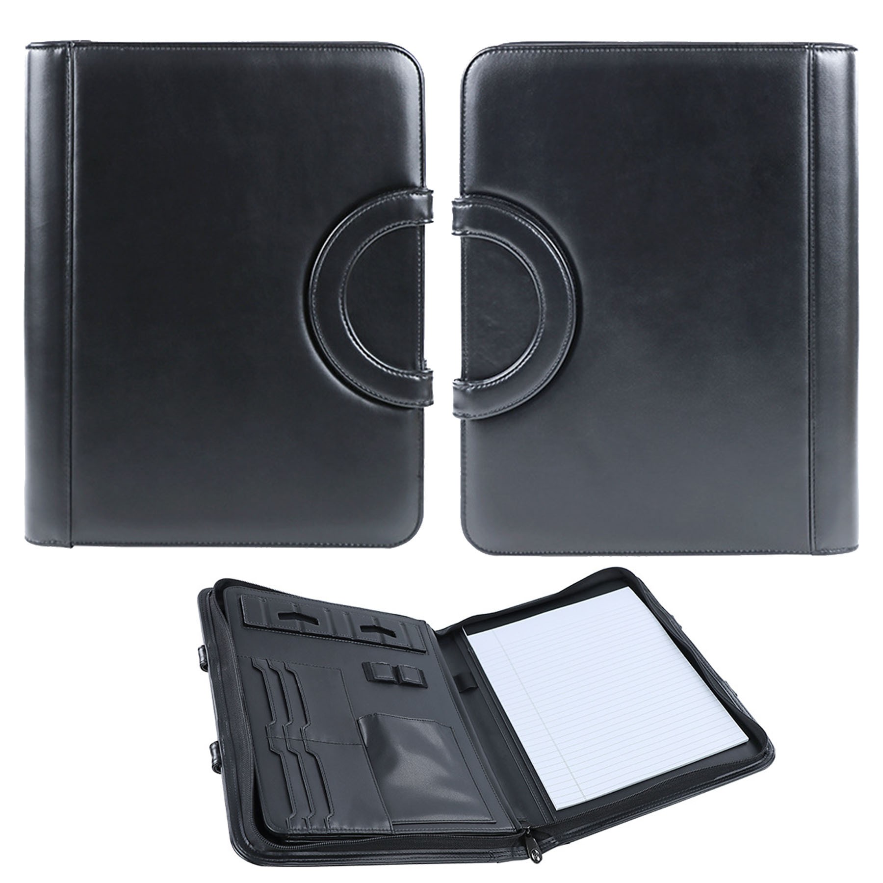 A4 Leather Business Manager Clipboard Folder Tote Bag 3