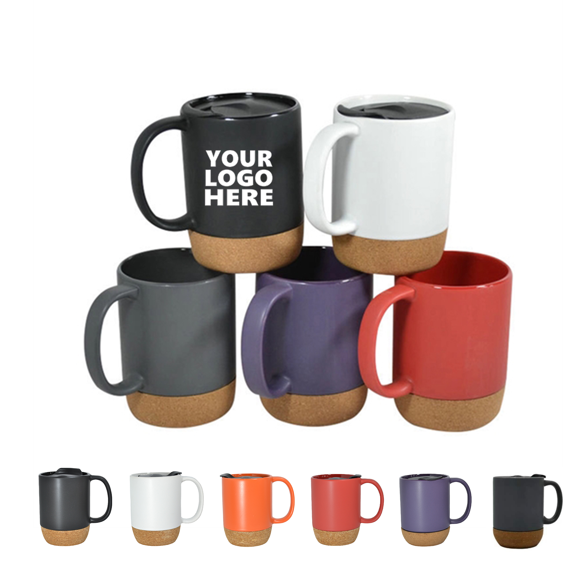14 OZ Coffee Mug With Cork Bottom And Splash Proof Lid 2