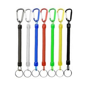 Durable Elastic TPU Stretchable Rope Keychain With Reliable Carabiner 19