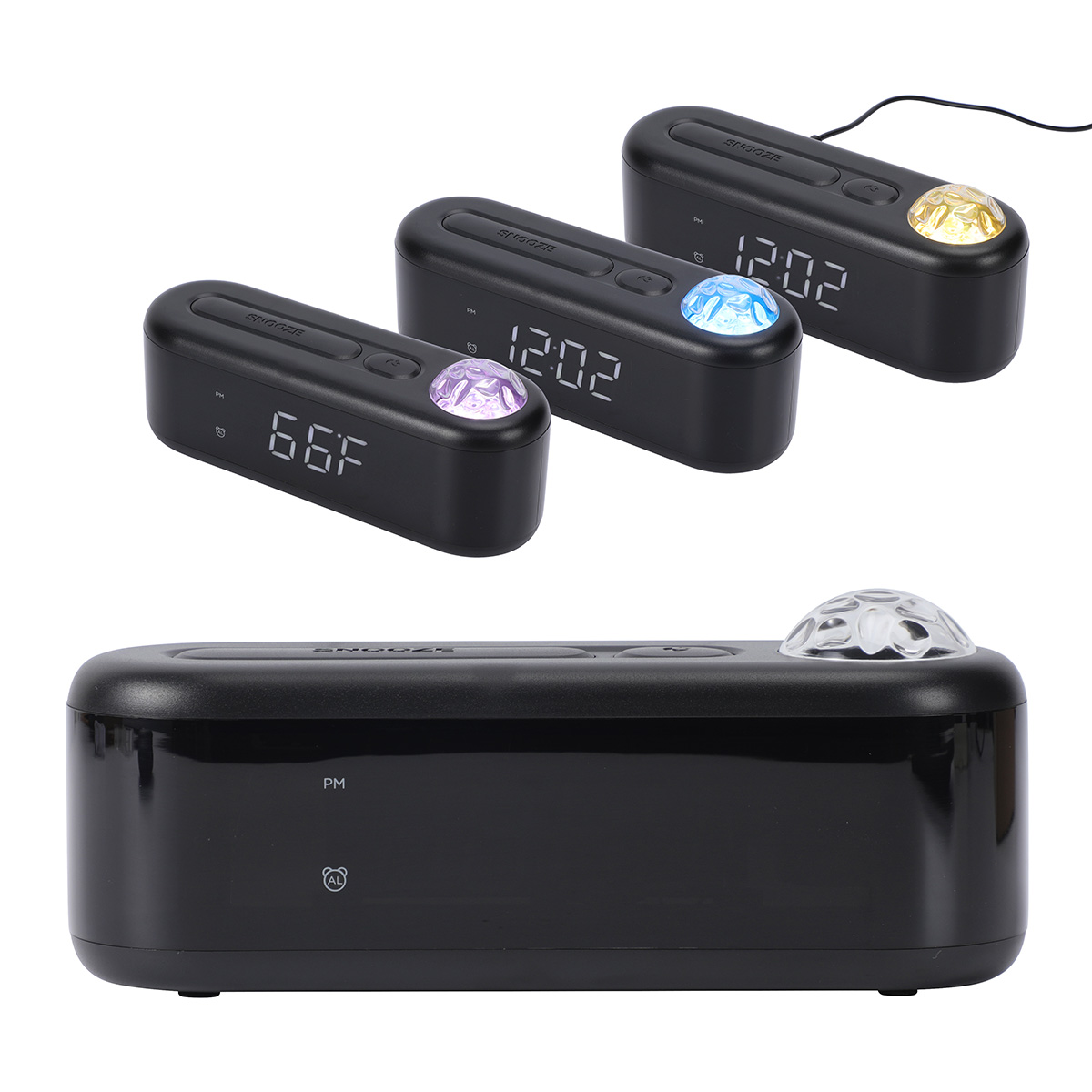 Ambiance Digital Alarm Clock with Ocean & Aurora Ceiling Projection 5