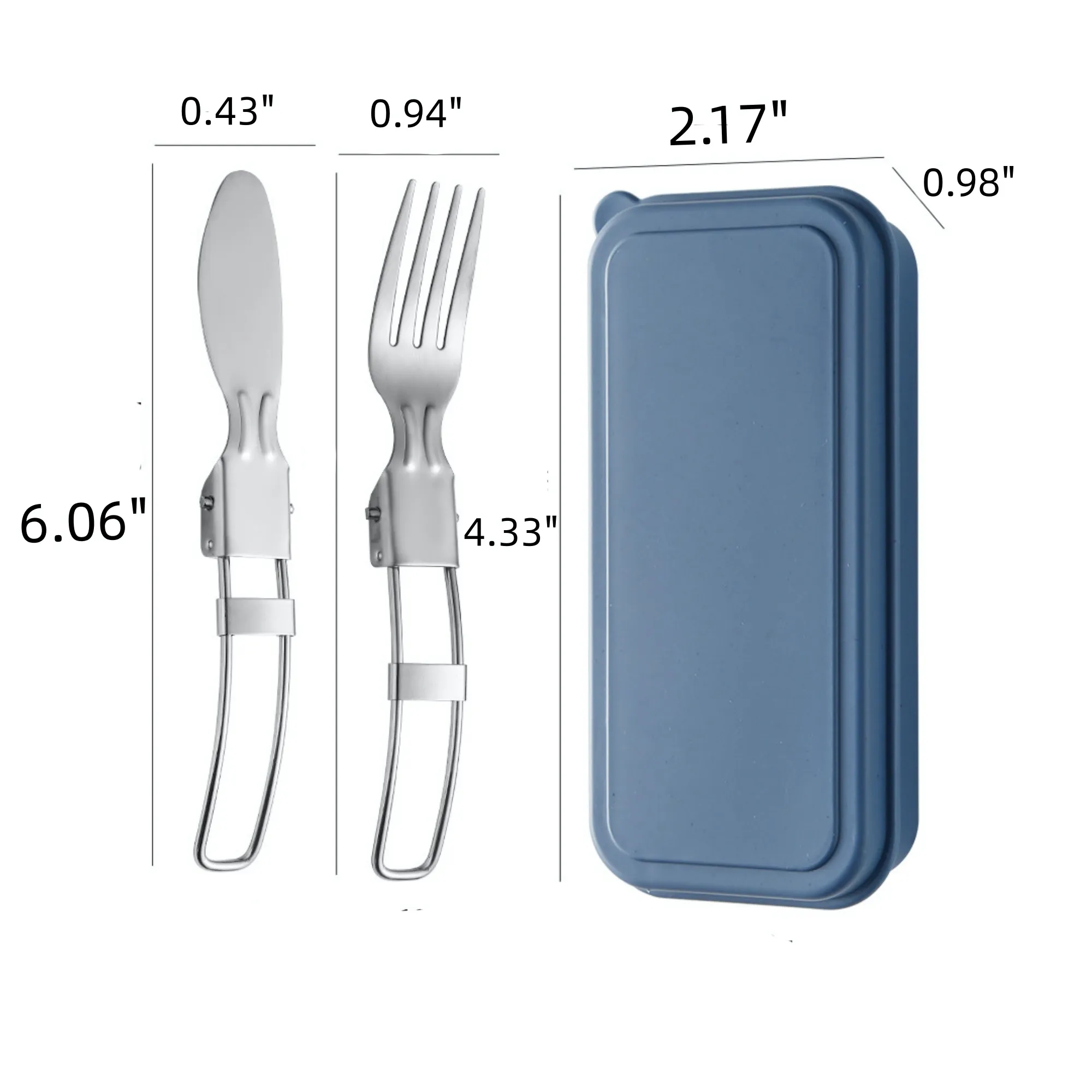 Foldable Stainless Steel Knife Fork Cutlery Utensil Set 3
