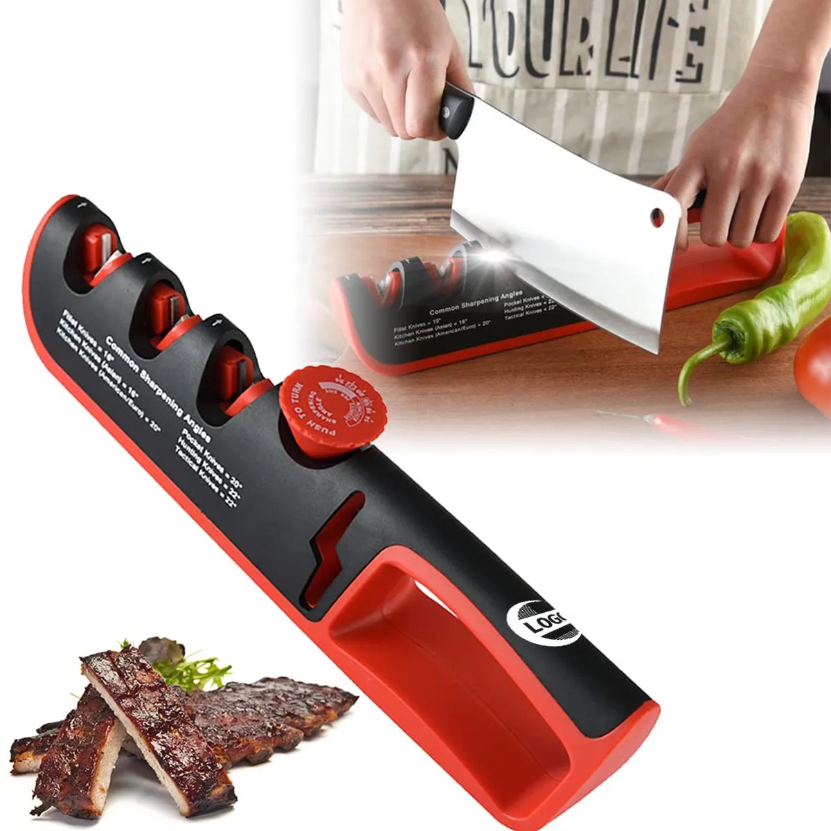 4-in-1 Manual Knife Sharpener with Adjustable Angle Knob 6
