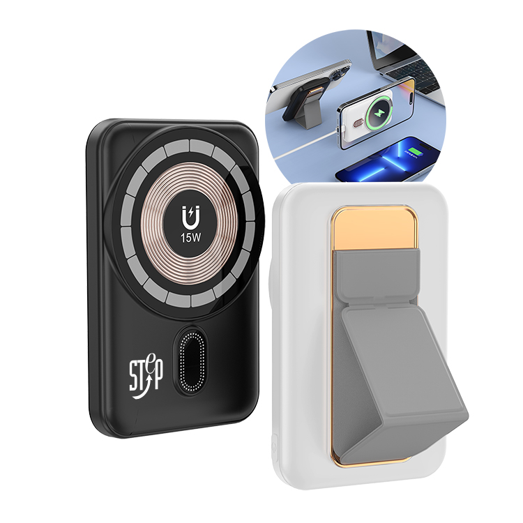 5000mAh Power Bank Wireless charge w/built-in Holder Stand 2