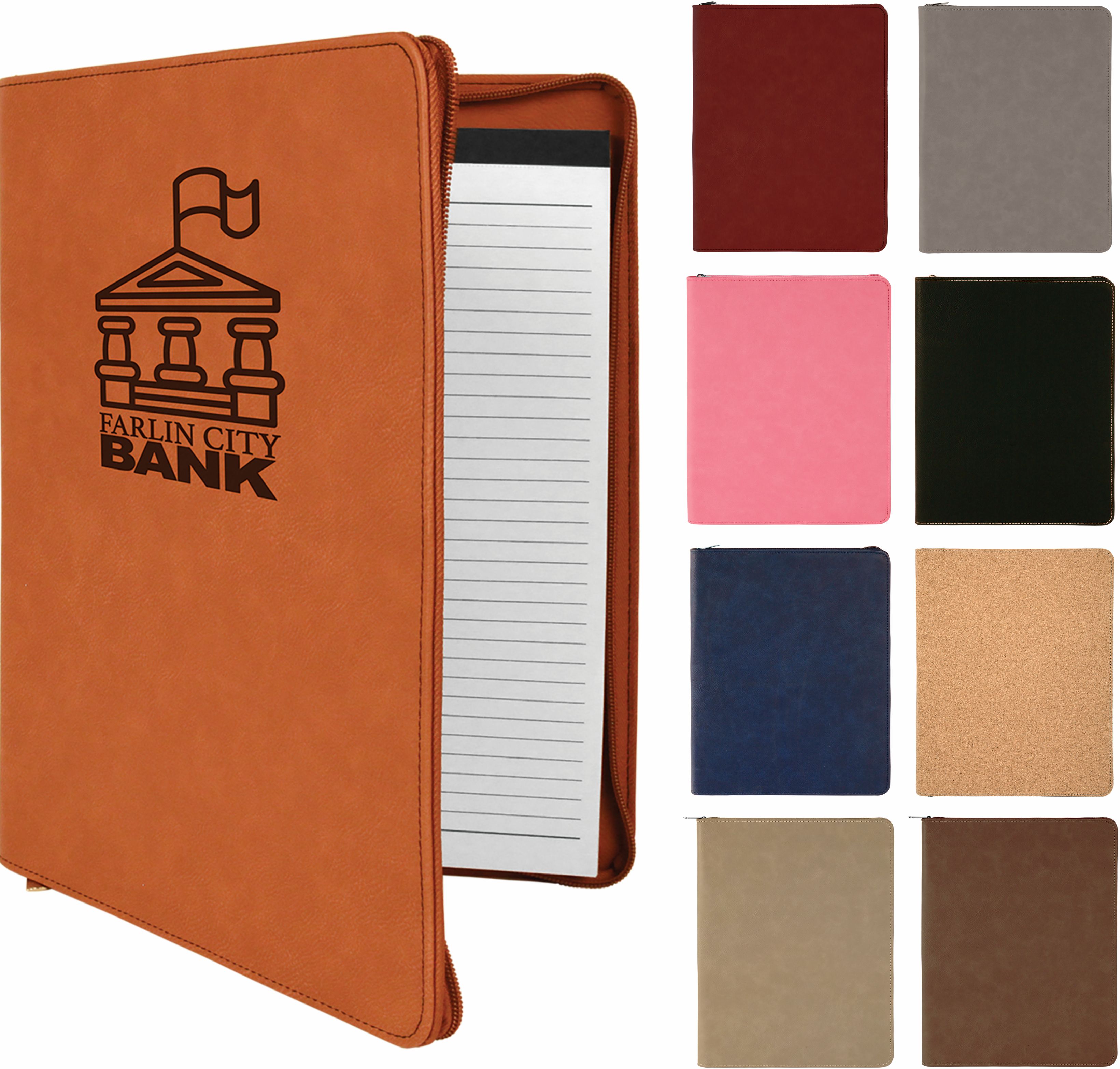 9 1/2" x 12" Zipper Portfolio with Notepad