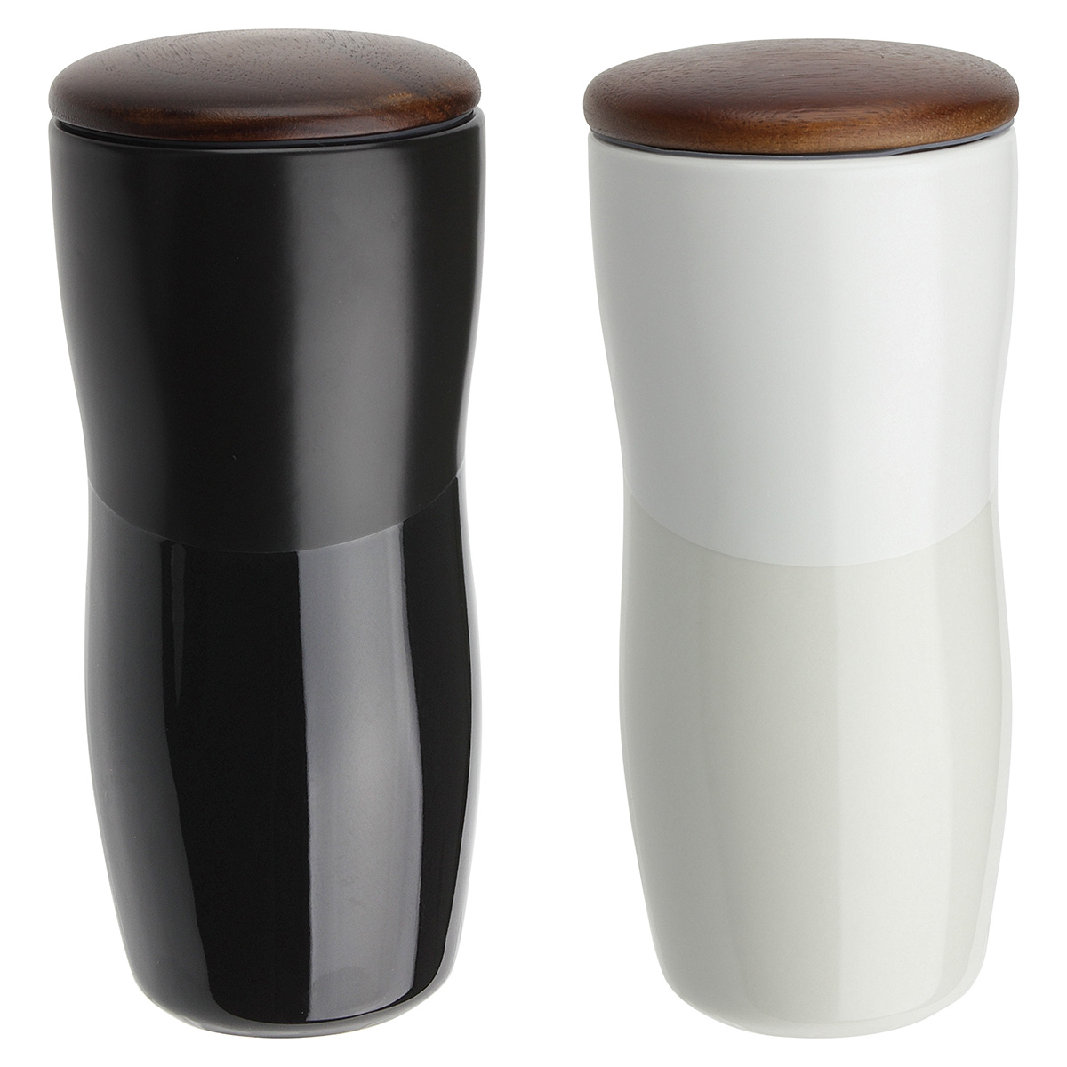 Adriano 12 oz Double-wall Ceramic Tumbler with Wood Lid 3